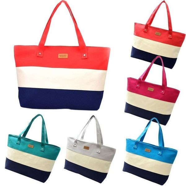 

ladies brand womens canvas tote bag 3 color strip messenger bag messenger bag shopping sac bandouli re