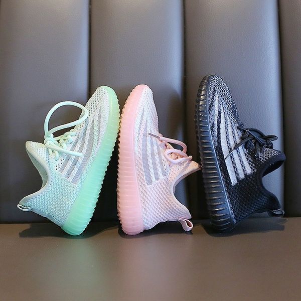 

1-16 лет детской твердая мягкой подошвы корейского стиль дышащих кроссовки спортивной спортивной обувь обувь, Black