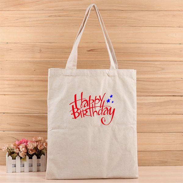 

fashion happy birthday girl and womens casual canvas tote bags suit for shopping,gift,wedding, birthday or anything else