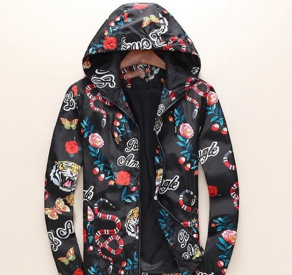 

fashion trade mens jackets spring luxury designer jackets coat work soft outdoor travel hoodie military map real label multiple colour, Black;brown