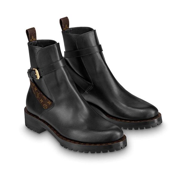 

womens ladies shoes boots leather winter ankle fashion boots chaussures de femme womens shoes luxury design bottes femmes sale with box, Black