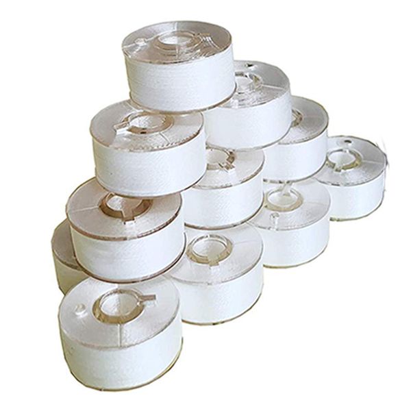 

144 pcs white prewound bobbins for embroidery machines size a class 15 plastic sided good for brother, babylock, embroidery mach, Black