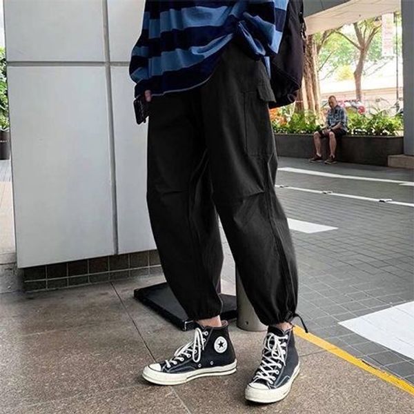 

2020 new hip hop joggers cargo pants men spring and summer harem pants streetwear harajuku casual sweatpant cotton trousers t07, Black