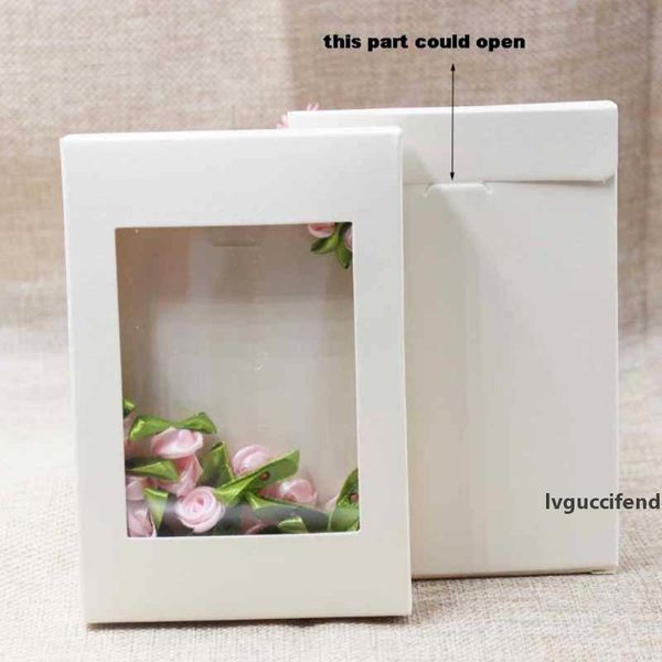 

10pcs paper rectangle wedding party candy muffin gift packaging box with window