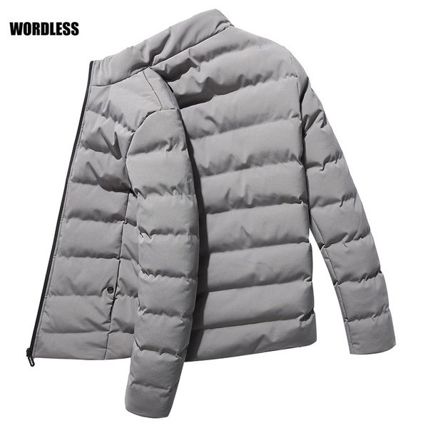 

men's down & parkas winter jacket men casual mens brand clothing male outerwear cotton padded coats zipper design windbreaker casacas p, Black