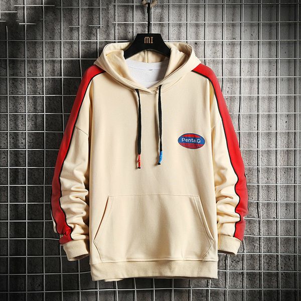 

men's hoodies & sweatshirts oversized men 2021 side striped sweatshirt hip hop harajuku japanese streetwear hoodie, Black