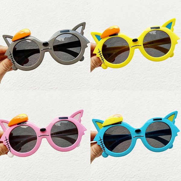 

cce7z мультфильм серый силиконовый вс очки волк силиконовые поляризованный детей мальчиков защиты солнцезащитные очки мода зонт uv и девушки, Blue