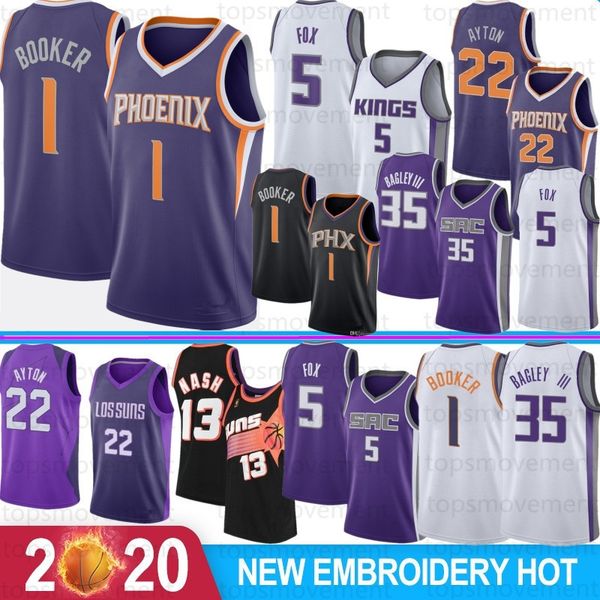 

ncaa deandre 22 ayton college basketball jerseys devin 1 booker steve 13 nash josh 20 jackson 34 barkley 5 fox marvin 35 bagley iii men hot, Black;red