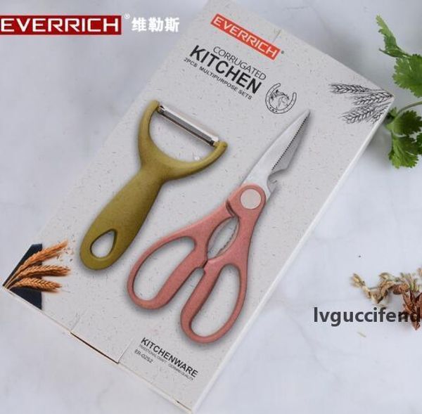 

factory direct wheat straw scissors two-piece peeler wheat straw gift cutter set mini melon planing wholesale