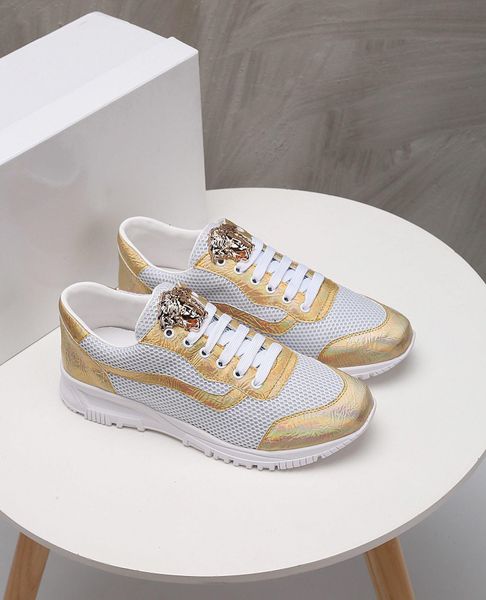 

2020-2019r summer new tide brand men's leather casual shoes, fashion breathable shoes, original box packaging, size: 38-44