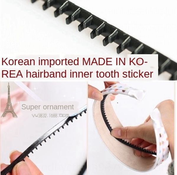 

new korean style head anti-slip rack with teeth adhesive tape is not hair band hair band easy to fall off, Silver