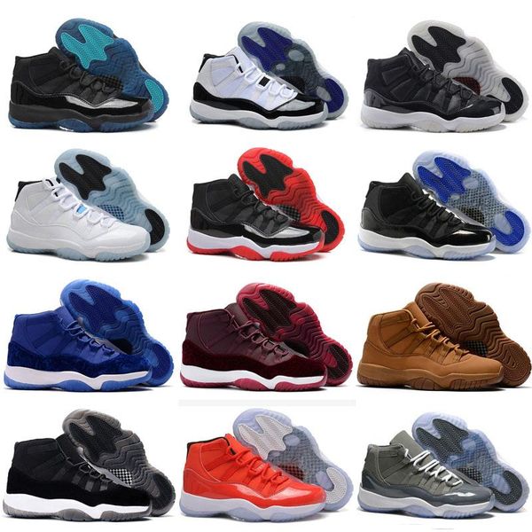 

11 prom night xi cap and gown 11s gym red prm heiress midnight navy women men basketball shoes bred space jam sport sneakers