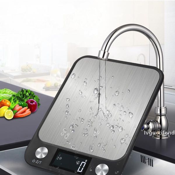 

digital multi-function food kitchen scale 5kg/1g stainless steel electronic scales lcd display digital scale for household black t200326