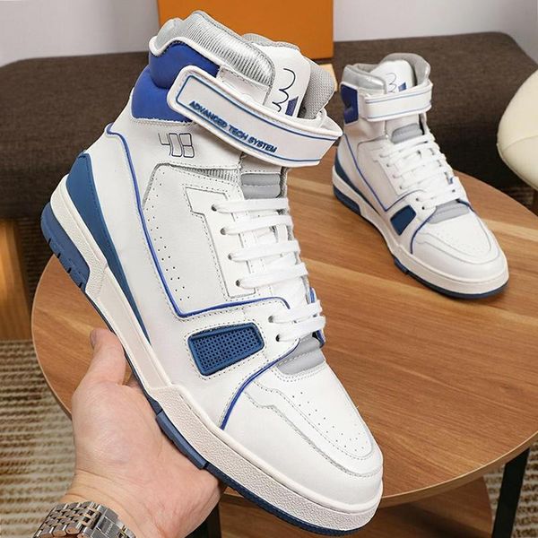 

fashion classic trainer sneaker mid -mens shoes scarpe da uomo di lusso breathable lace -up luxury men shoes casual footwea, Black