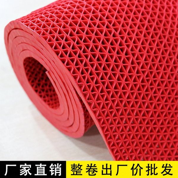 

pvc plastic waterproof carpet large area bathroom mat carpet non-slip mat bathroom s type kitchen toilet hollow non-slip floor