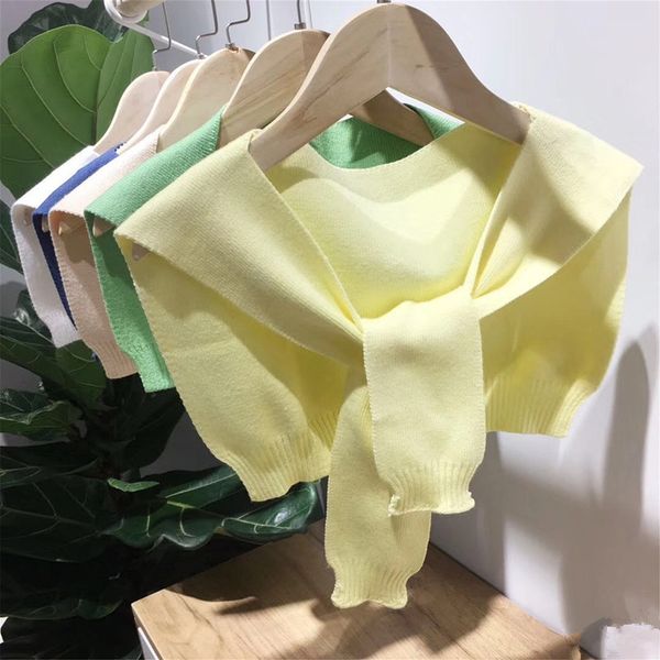 

u4yun 2020 осень интернет знаменитости завязанный твердый шарф шаль цвета трикотажные шаль детские корейский стиль монохромных моды мальчико, Red;brown