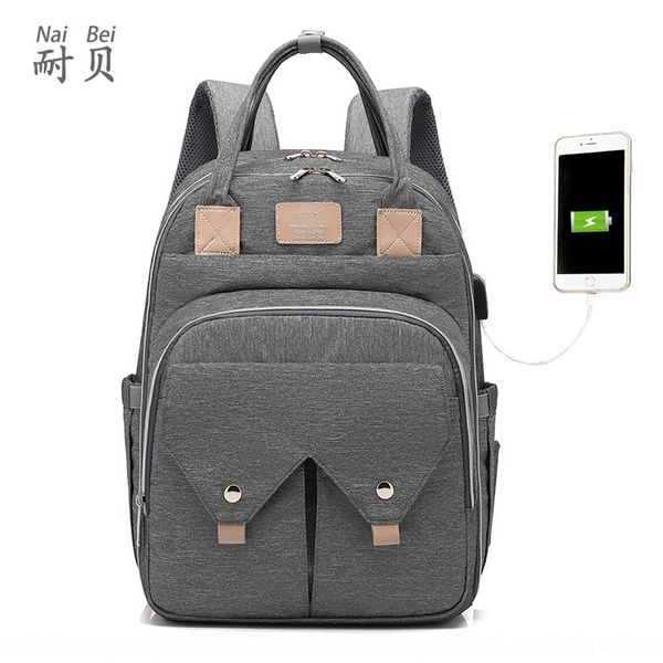 

vxt5o naibei usb rechargeable mommy bag double naibei usb travel charging travel shoulder multifunctional large capacity maternal and infant
