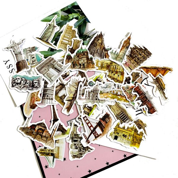 

5 sets = 210pcs retro construction sticker notebook guitar waterproof pvc sticker