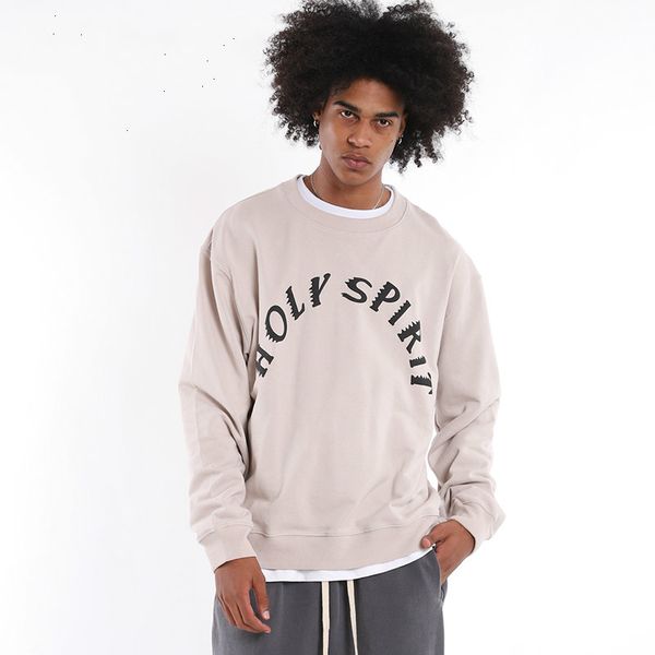 

2020 new fashion designer loose fit khaki mens sweatshirts letter print gothic style mens hoodies vintage couples clothes /7, Black