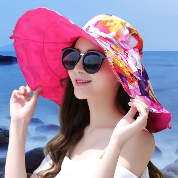 

female sun seaside vacation sunscreen sunscreen uv-proof sun beach hat big edge big eaves sun-proof hat, Blue;gray