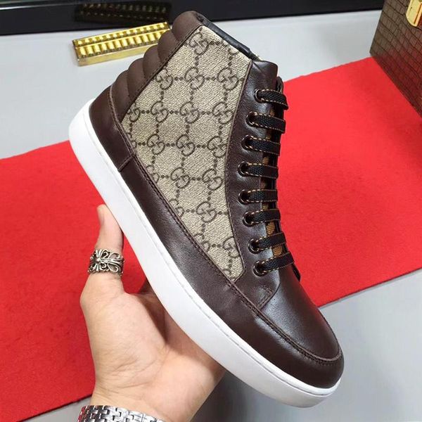

new arrival men 's high sneaker manner schuhe casual men boots fashion classic lace -up sports men shoes lightweight luxury sn, Black