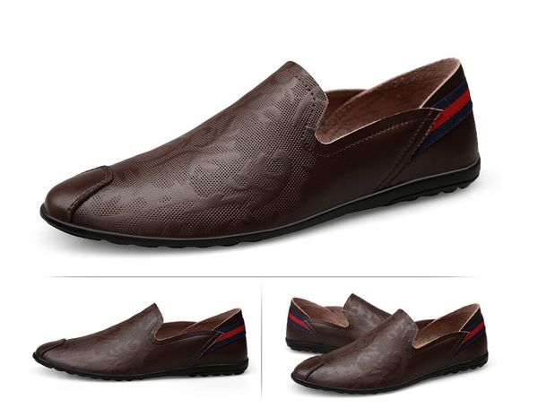 

style fashion men formal shoes nightclub wedding casual loafers moccasins designer shoes 38-48, Black
