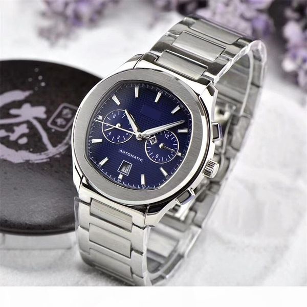 

swiss 1160p mens automatic mechanical watches with day date 42mm stainless steel luminous sports watches wristwatches, Slivery;brown