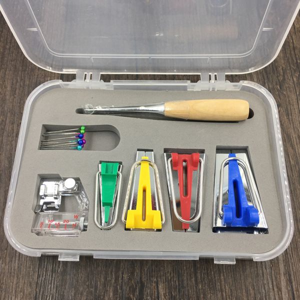 

foot шитье ремесло инструменты и принадлежности 16 шт / установить ткань уклон ленты maker kit набор в чехол для швейных выстегивая шило и b, Black