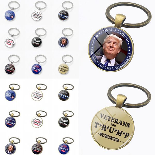 

dhl shipping trump 2020 keychain time gem key chain trump keep america great again pendant key ring key holder jewelry 20 styles l436fa