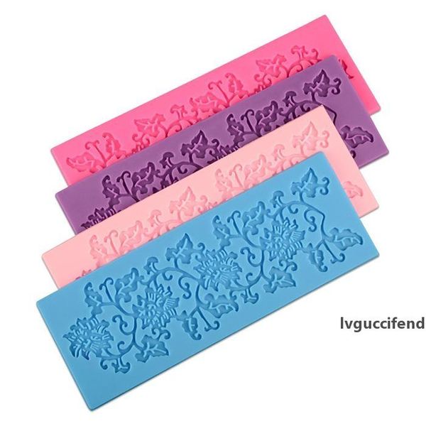 

10pcs lace mold floral sugar lace mat decorations for fondant cakes instant sugar lace mold cake mold silicone baking tools