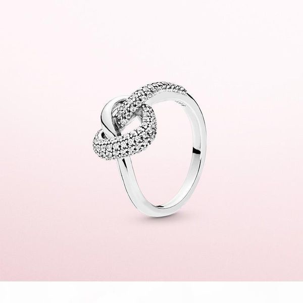 

r new arrival knotted heart ring original box for pandora 925 sterling silver cz diamond women wedding gift jewelry rings sets, Slivery;golden