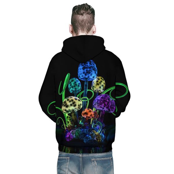 

selling european and american 3d printing spring and autumn lovers hooded sweater factory direct wholesale fcwy0044, Black