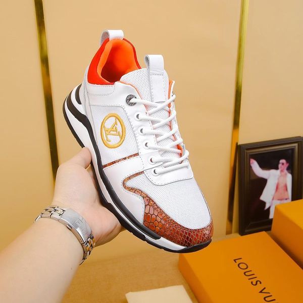

2020i limited edition luxury design mens high-quality leather printed sneakers wild mens casual shoes mens banquet shoes size: 38-45, Black