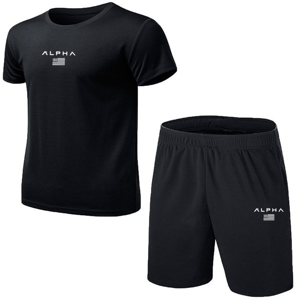 

высокое качество рыхлой мужские спортивные костюмы quick dry running наборы одежды новый спортивный joggers тренажерный зал фитнес бег трусц, Black;blue