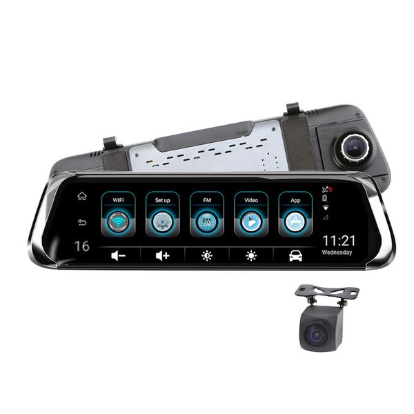

uncom dvr черточка cam 4g вождения рекордеров 10 дюймов bluetooth двойного объектив hd зеркало заднего вида навигация интеллектуального обла