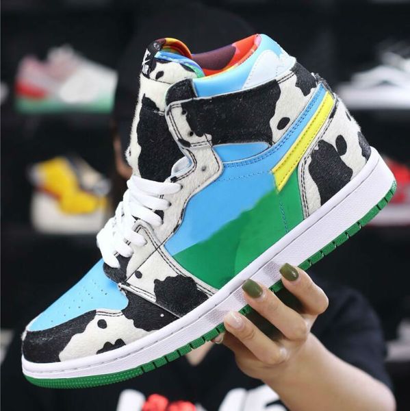 

2020 new jerrys x 1 chunky dunky black white green ice cream men women basketball shoes