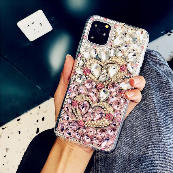 

suitable for iphone 11pro max a pair of love full diamond crystal phone case