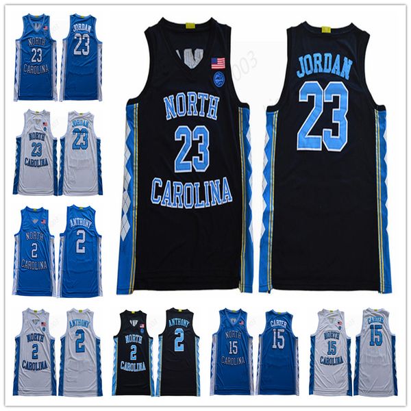 

NCAA North Carolina 23 Michael J 15 Vince carter 2 Cole Anthony College Basketball All Stitched and Embroidery Men Youth