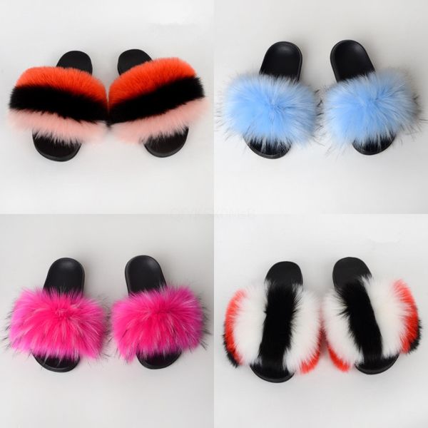 

women sandals candy color luxury rabbit fur high heel 11cm sandals slippers femme evening party women shoes 35-43#277, Black