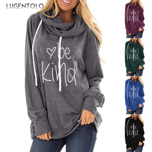 

sudadera con capucha lucinolo para mujer con cordones, sudadera de otoÃ±o con letras estampadas, sudaderas holgadas de cuello redondo y manga, White