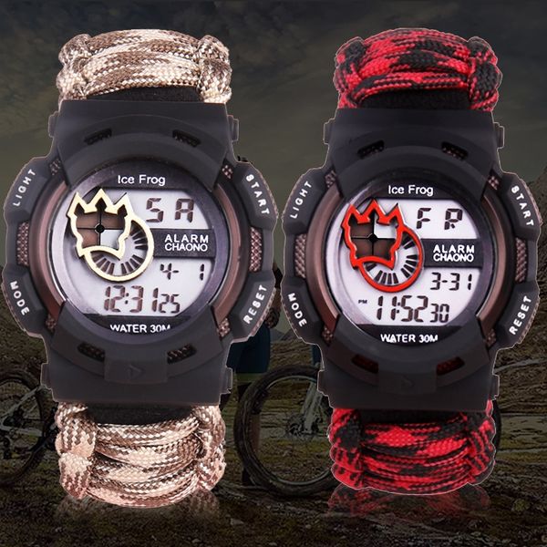 

im4kb survival explorer whistle outdoor sports outdoor sports of night table flint umbrella rope braid multifunctional waterproof luminous, Blue