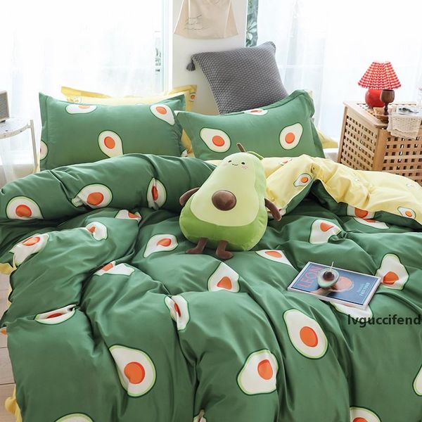 

green avocado home textile decoration print duvet cover bed sheet pillowcase king  full single size t200409