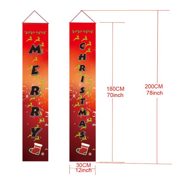 

christmas banner banner door coupletchristmas curtain 200*30cm ,100% oxford, digital printing