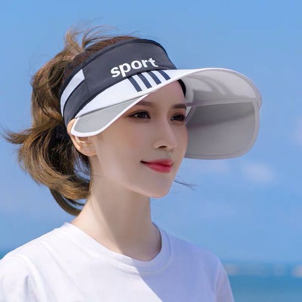 

female sun protection bicycle baseball cap uv protection large edge empty hat outdoor cycling sun hat baseball cap, Blue;gray