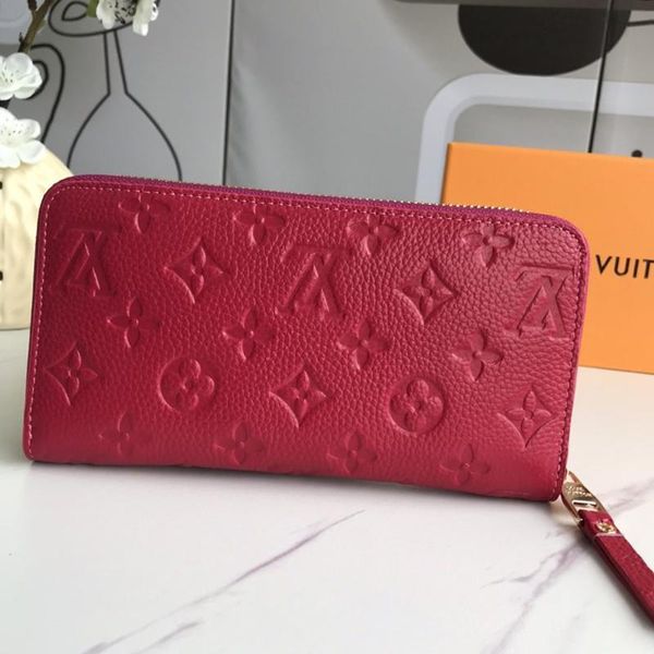 

wallet womens vintage design leather long wallets simple style zipper wallet purses lady clutches handbag with origin box