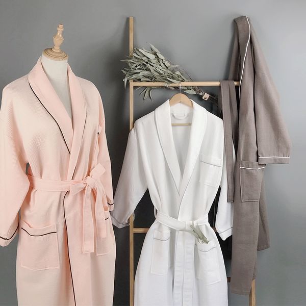 

star l thin pink white cotton waffle robe sweat steaming clothing soft water star l breathable absorbing breathable
