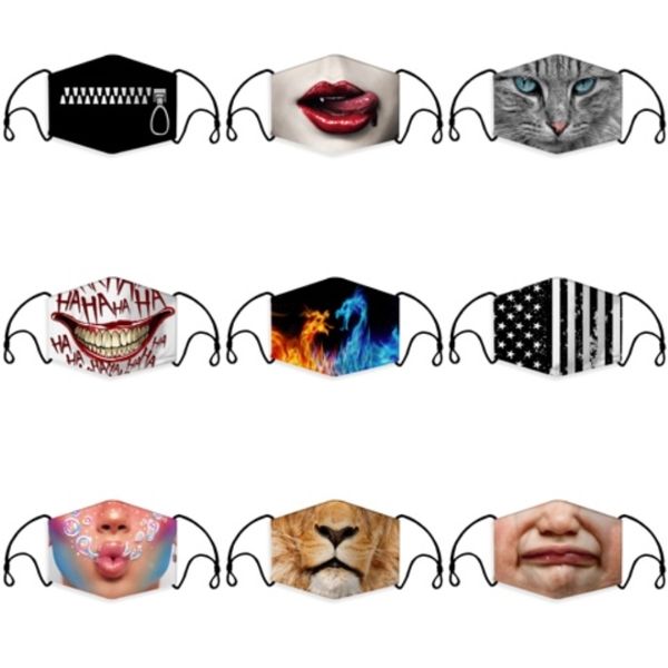 

european american popular leopard print fashion masks women face er dust-proof breathable washable face mask reusable#792