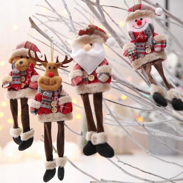 

christmas decorations year 2021 cute dolls santa claus/snowman/elk noel tree decoration for home xmas navidad kids gift