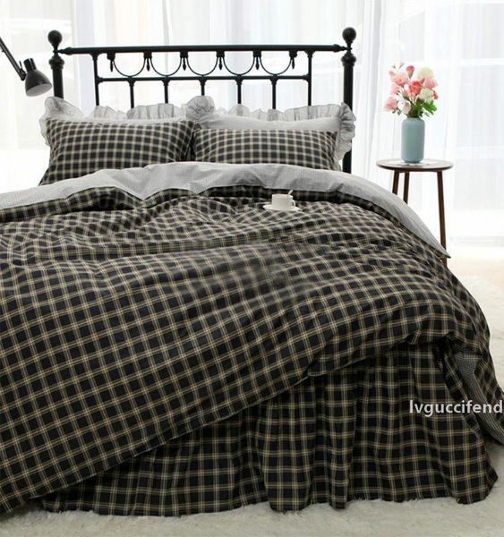 

abstract plaid bedding set teen,full  king cotton traditional simple double home textile bedspread pillow case duvet cover