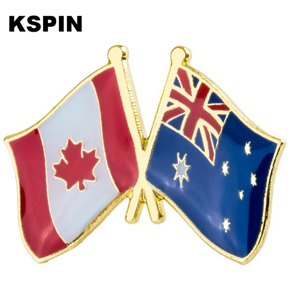 Canadá Austrália Friendship Flag Badge Flag Broche National Flag Lapela Pin International Travel Pins